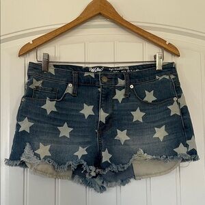 Target Mossimo Star Print High Rise Jean Shorts Size 10/30